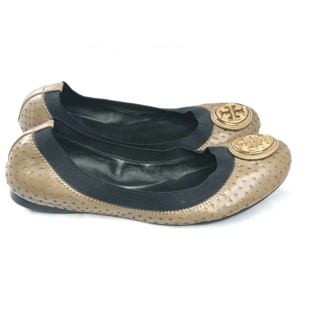 Tory Burch Caroline Perforated Leather Ballet Flats Women's Size 6.5 Shoes